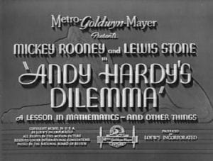 Andy Hardy's Dilemma: A Lesson in Mathematics - And Other Things (1940)