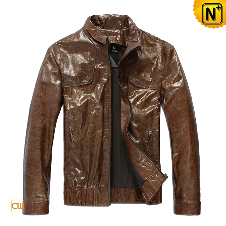 Classic Mens Tan Leather Jacket CW874157 cwmalls