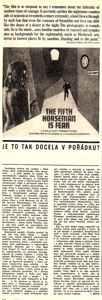...and the Fifth Horseman is Fear (1965)