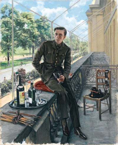 Rex Whistler: Self-portrait in Welsh Guards uniform, May 1940
