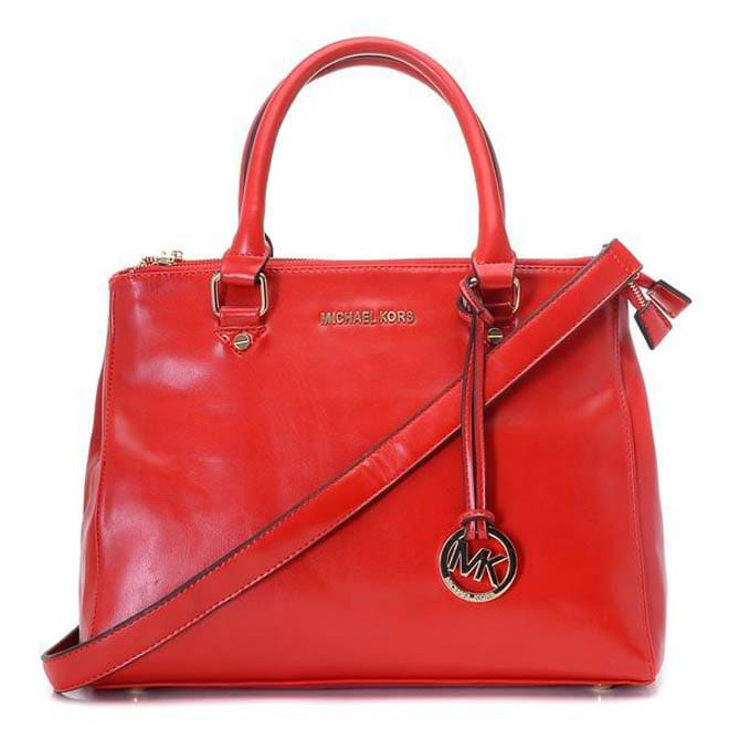 Michael Kors Large Bedford Saffiano Dressy Tote Red 