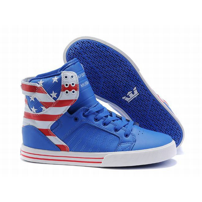 Supra Skytop High Tops Blue/White/Red Men's 