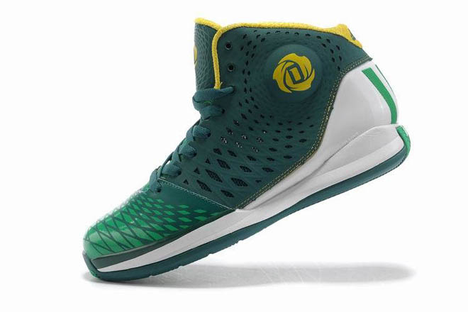 Derrick Rose 3.5 NBA Basketball Shoes with Dark Green and White Yellow Mens 