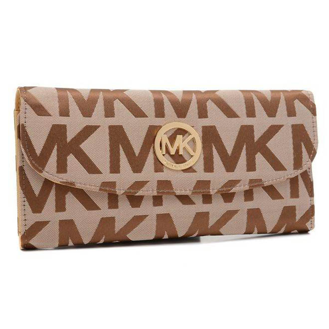 Michael Kors Wallet Continental Monogram Canvas Beige