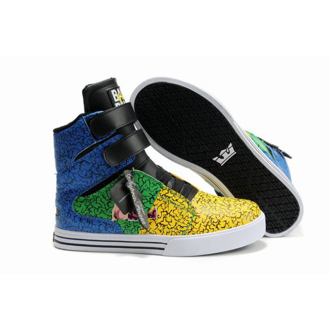 Women Green and Black Yellow Blue Supra TK Society Supras Skateboard Sneakers