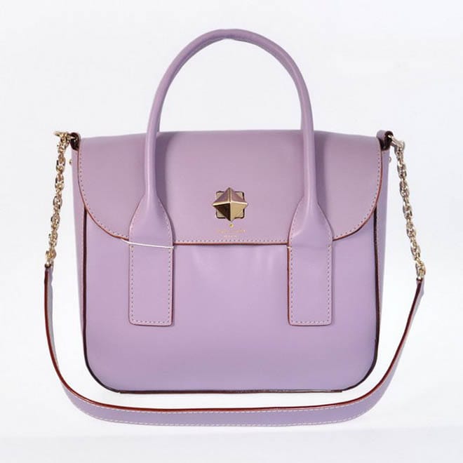 Kate Spade New Bond Street Florence Leather Satchel Bag Purple 