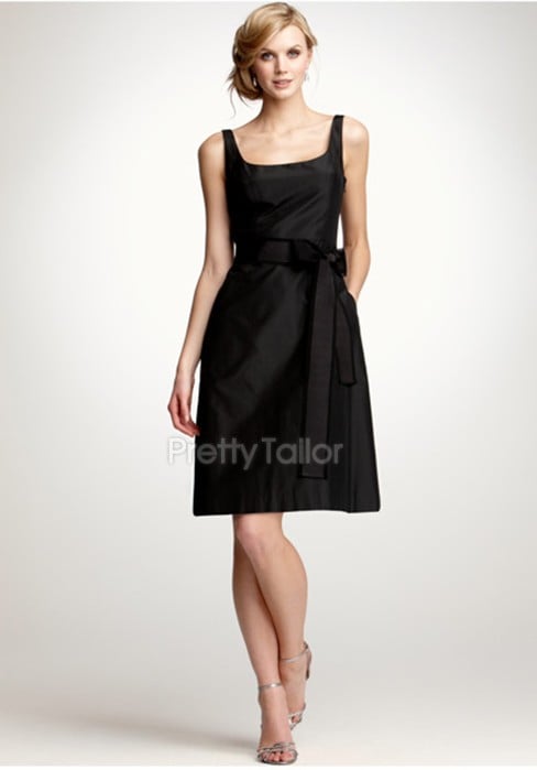 Sheath/ Column Sleeveless Scoop Empire Taffeta Bridesmaid Dress at prettytailor.com