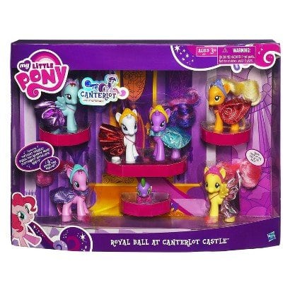 My Little Pony Exclusive Set Royal Ball At Canterlot Castle Twilight Sparkle, Pinkie Pie, Rainbow Dash, Fluttershy, Applejack, Rarity Spike the Dragon