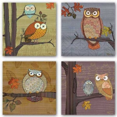 Awesome Owls Set by Paul Brent