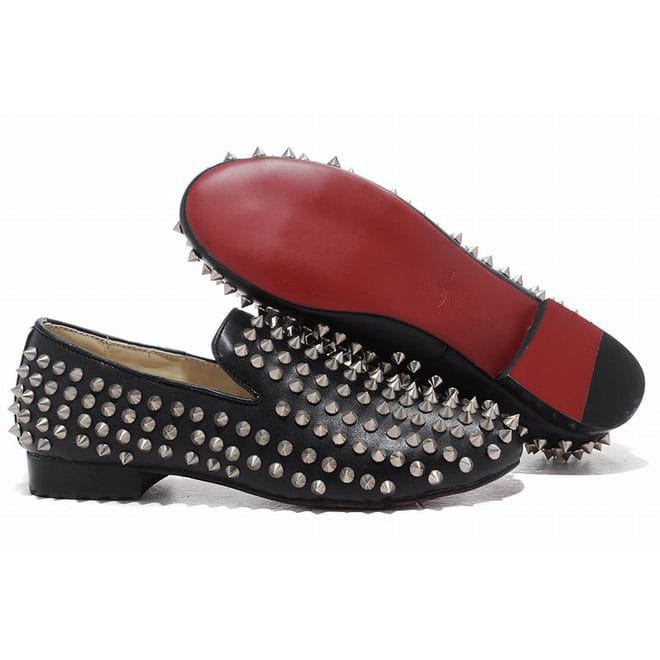 Christian Louboutin Rollerboy Spikes Loafers Mens Flat Shoes Black