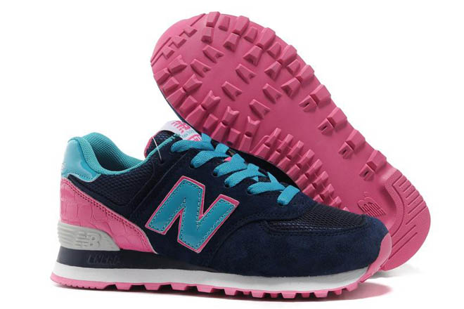 Womens new balance WL574BFP candy fashionista Blue Pink Black Shoes