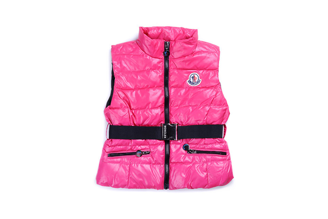 Moncler Women Down Vest Belted Light Pink