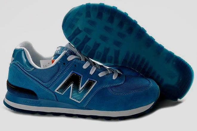 Mens new balance ML574SNT Royalblue White Black Shoes