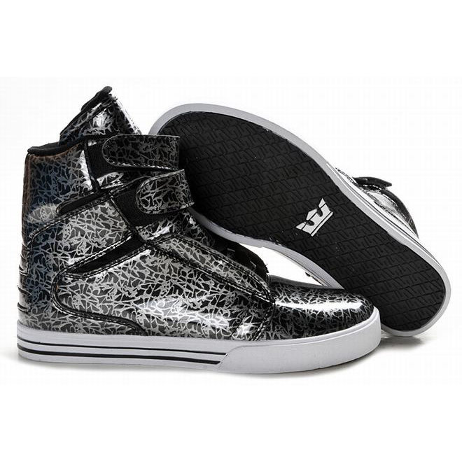 2012 New Supra Tk Society High Tops Black/Sliver Men's