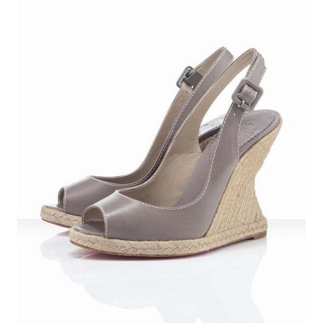 Red Bottom Christian Louboutin You Love 120mm Leather Wedges Taupe
