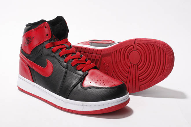 Nike Jordan 1 High BlackRed Leather Mens