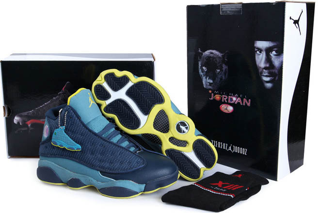 Air Jordan 13 Squadron-blue/Electric-yellow Retro Nike Shoes