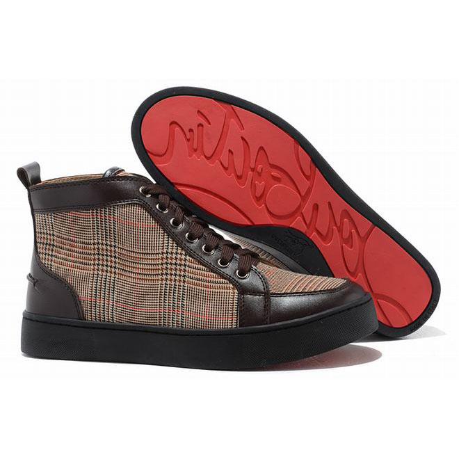 Christian Louboutin Rantus High Top Mens Sneakers Brown