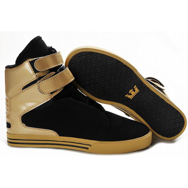 2012 New Supra Tk Society High Tops Black/Gold Men's