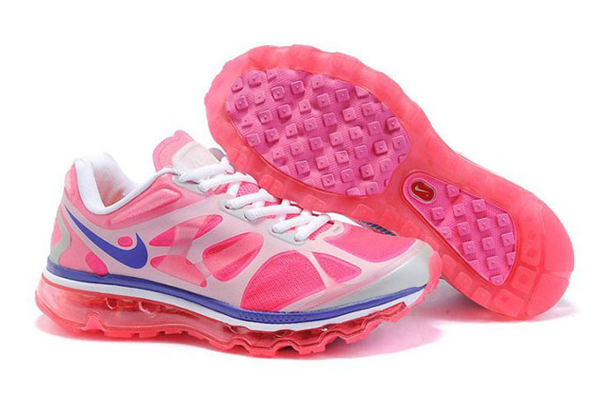 Womens Nike Air Max 2012 PinkWhiteBlue Running Shoe