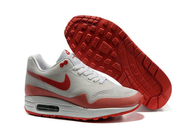 Mens Air Max 1 Hyperfuse Premium White Sport Red Shoe