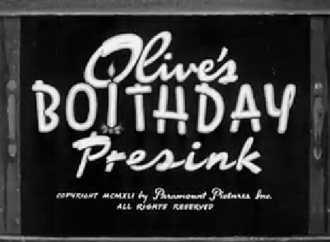 Olive's Boithday Presink