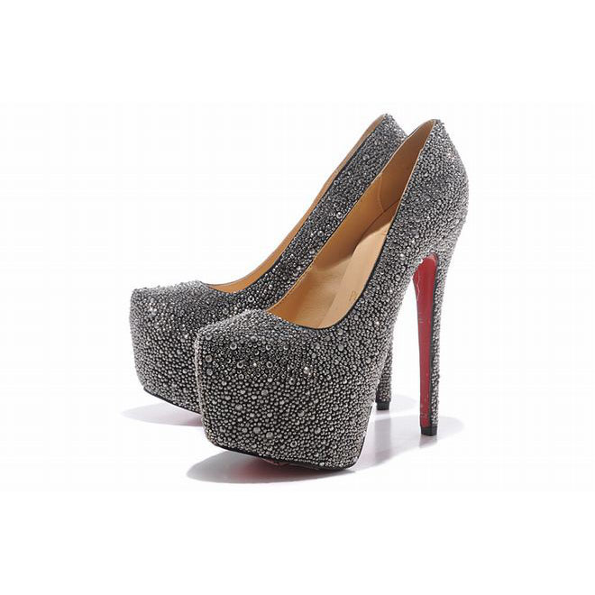 Christian Louboutin Daffodile 160mm Strass Pumps Black Hematite