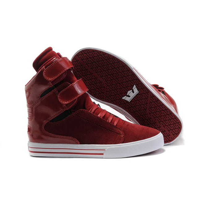 Supra Female Shoes Tk Society Gym Red Leahter and Suede - Supra Skateboard Sneaker