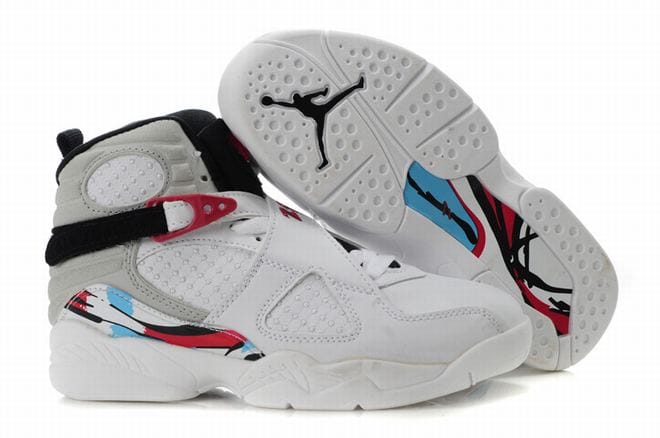 Air Jordan 8 Retro White/Grey Black Kids's