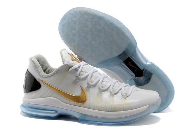 Nike Zoom KD Elite V Low White And Gold Colorways