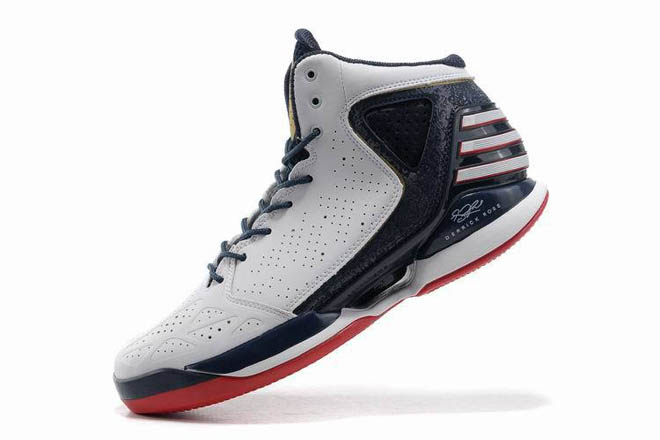 White & Dark Blue/Red Mens Derrick Rose 773 Sports NBA Sneakers