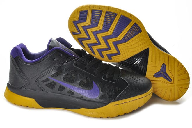 Mens Nike Kobe Dream Season IV Black/Purple/Yellow Colors Laker Shoes