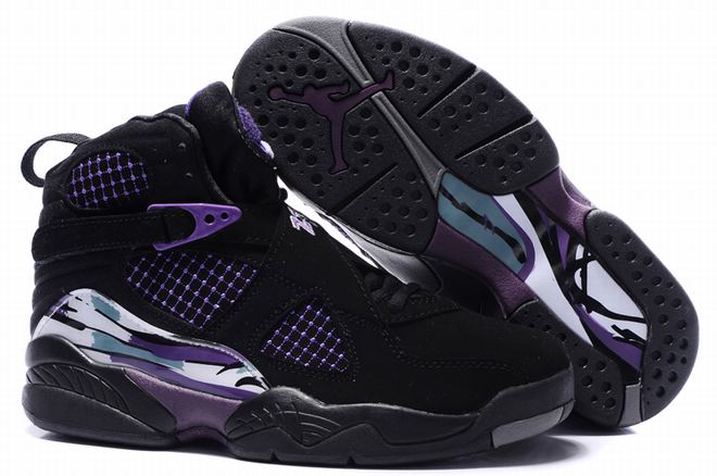 Retro Michael Jordan VIII Women Shoes - Black/Purple