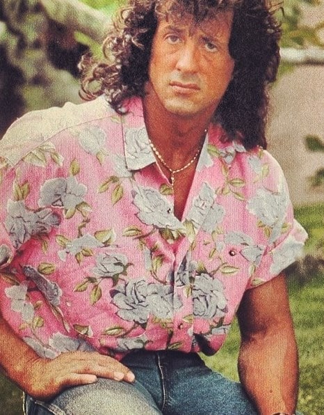 sylvester stallone flower shirt