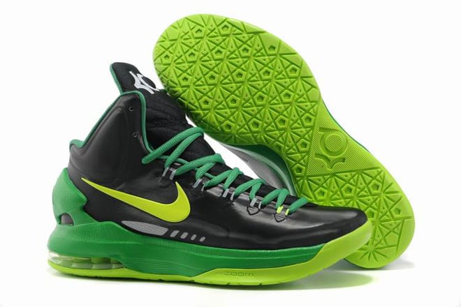 Female KD V Nike Kevin Durant Shoes With Black And Green New Colorways