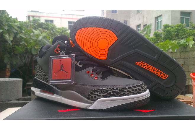 Air Nike Jordan Brand Shoes QS Night Stadium and Black/Total Orange - Men Retro III