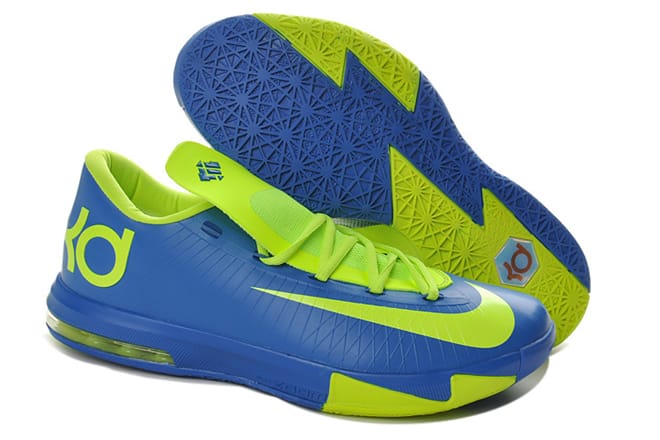 Kevin Durant KD 6 Low Tops Sprite Royal Blue Volt Nike Shoes