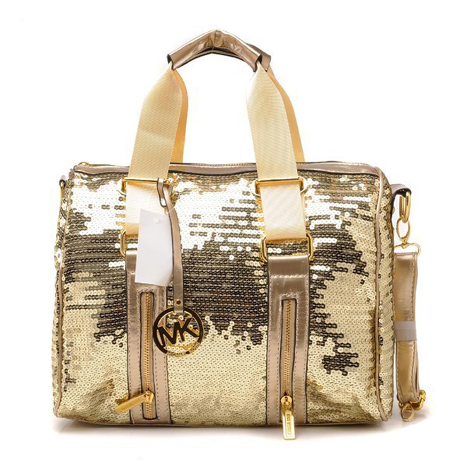 Michael Kors Sequins Large Gold Satchel Bags