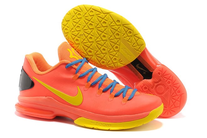 Kevin Durant KD 5 Elite Team Orange Tour Yellow Total Orange Photo Blue Nike Zoom KD Men Shoes