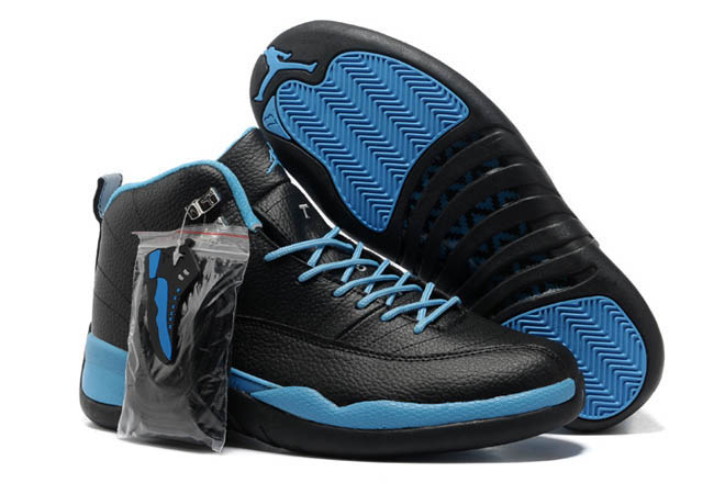 Black/Sky-Blue -Michael Jordan XII Retro Leather-Men-Sneakers