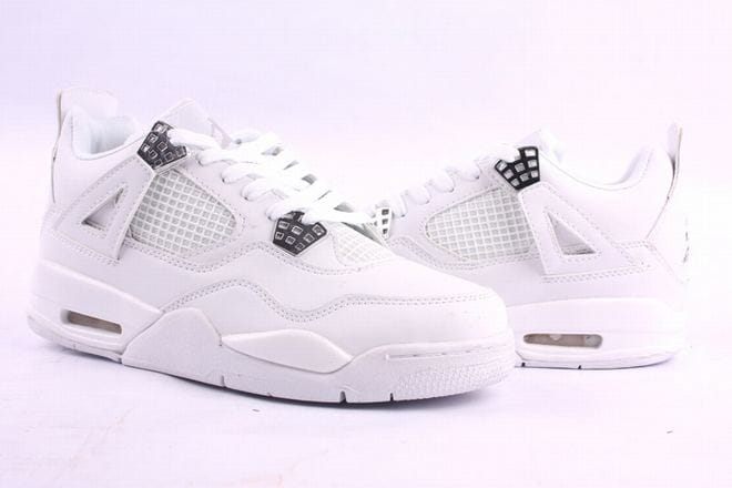 Pure White-Jordan 4 (IV) Retro Nike Men Basketball Shoes