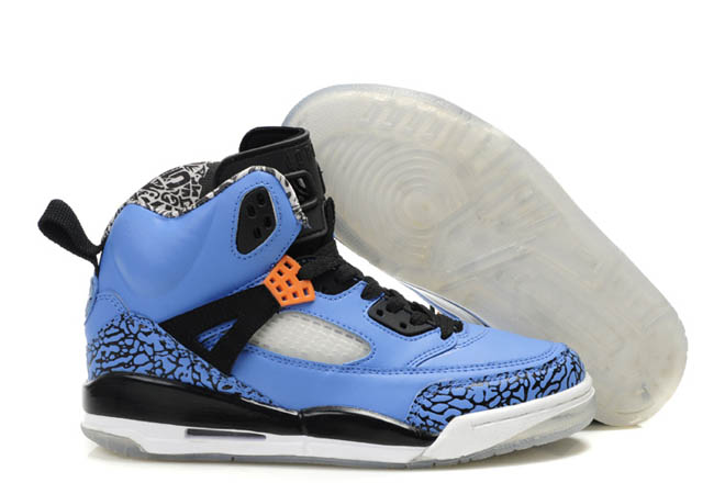 Mens Leather Nike Air Jordan Spizike Navy Blue and Black Orange Basketball Sneakers