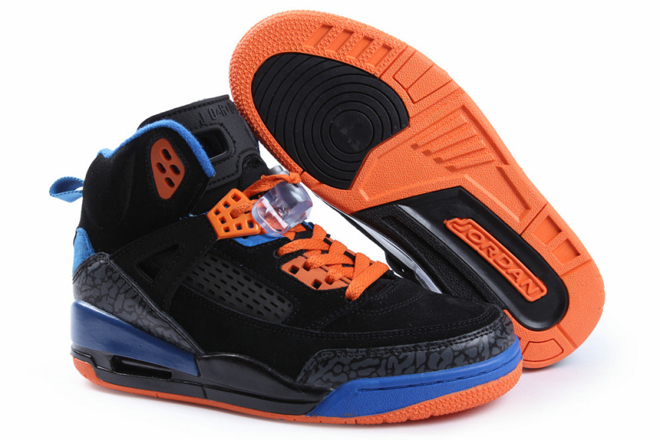 Jordans Spizike Fluff Black Orange Blue Nike Womens Size Shoes