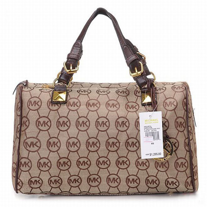 Michael Kors Large Satchel Bags Khaki Grayson Womens