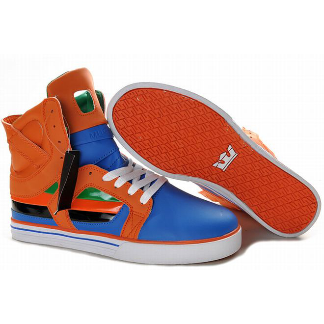 High Top Men Size Supra Footwear Skytop II Blue and Orange