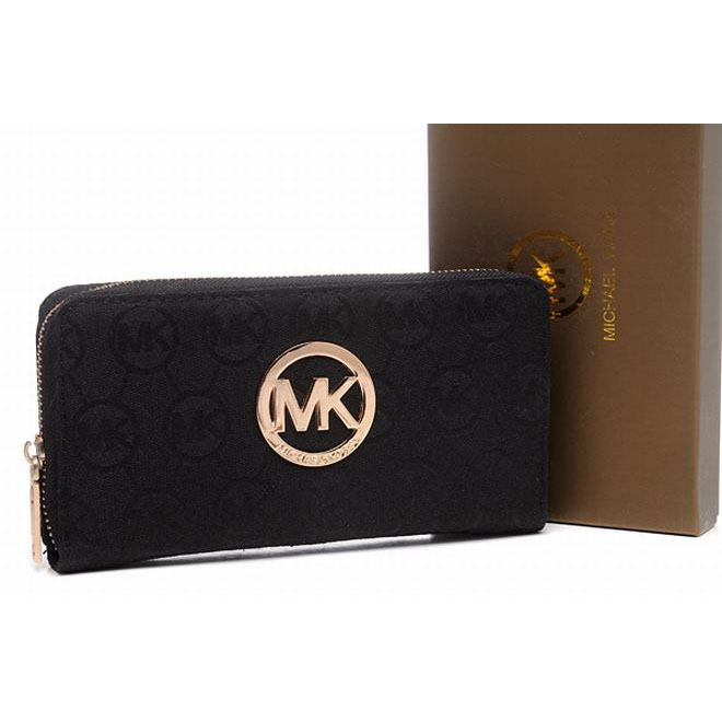 Michael Kors Wallet Canvas Continental Black