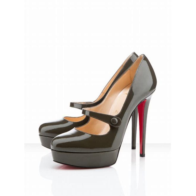 Christian Louboutin Relika 140mm Mary Jane Pumps Grey