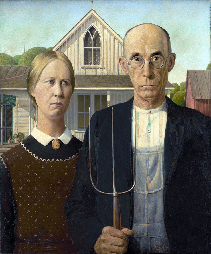 Grant Wood: American Gothic (1930) Grant Wood: American Gothic (1930)