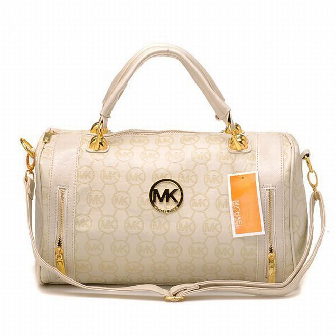 Michael Kors Leather Satchel Beige