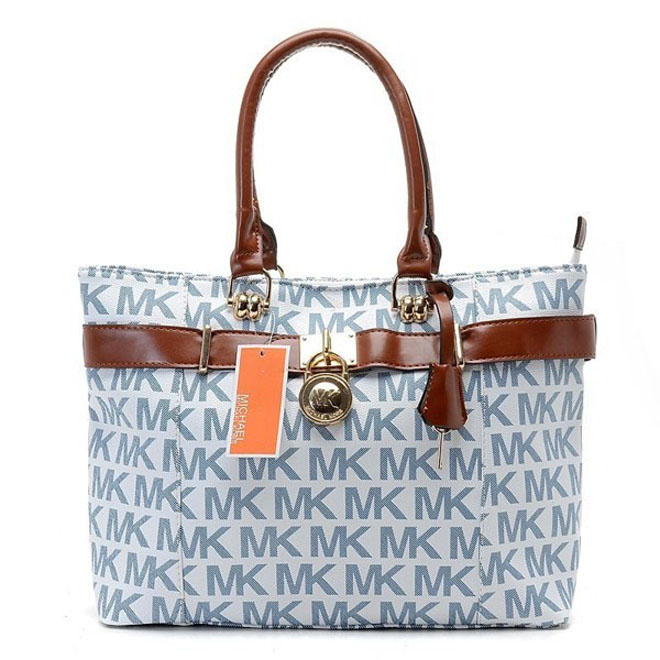Michael Kors Logo-Print Large Blue Tote Bags